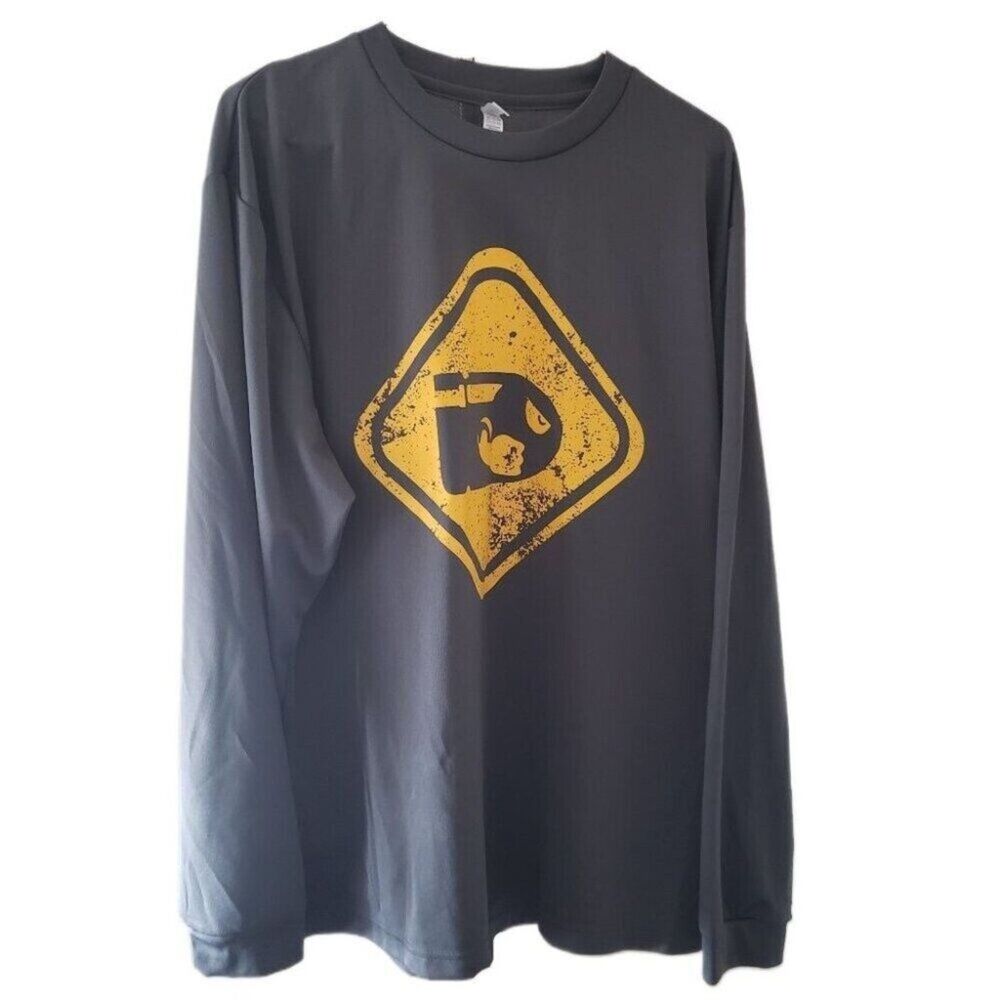 Glimmer Active Wear Mens Long Sleeve Gray Jersey Bullet Front -Yvng Ocho, Back